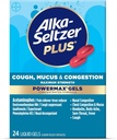 Alka-Seltzer Plus Maximálna sila Kašeľ, hlienu a kongescie Powermax Tekuté gély, Rýchle a efektívne kongescie hrudníka Relief, Kašeľ Supresant, Pre dospelých a deti 12 Roky a staršie 24 Počet