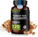 Turecko chvostové huby Kapsule Immune System Support, Antioxydant and Digestive Properties - Huby Supplement 1000mg - 120 Kapsule - Rovnocenné 15,000 mg organického Turecka chvost