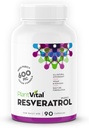 Plantvital Resveratrol 600mg - 90 Vegan Resveratrol Kapsule - Vysoká čistota Trans Resveratrol Supplement - Antioxidant - Non-GMO, Gluten-Free