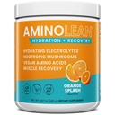 AminoLean Hydrating Electrolyte Powder and Recovery Drink with Sea Minerals, Nootropic Huby, and Vegan Amino Acids, BCAA + EAAs for Post Workout Muscle Building, Orange Splash