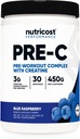 Nutricost Pre-C pre-Workout komplex s kreatínom (Blue Rasberry 