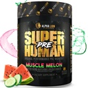 ALPHA LION Superhuman Pre Workout Powder, Beta Alanine, L-Taurine & Tri-Source Kofeín pre udržateľnú energiu a zameranie, Oxid dusnatý a Citrulín pre čerpadlá (21 Servíry, Melón svalov)