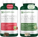 Push Hawthorn Berry and Olive Leaf Bundle of Super Potent 10:1 Hawthorn Berry Extract (2 mesiace dodávky) a Olive Leaf Super Potent 8:1 Extrakt 20% Oleuropein 750mg Kapsula (2 mesiace dodávky)