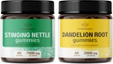HERBAMAMA Stinging Nettle and Dandelion Kit - Bundle of 7500 mg Stinging Nettle Root & 2000 mg Dandelion Root Gummies - Vegan, Non-GMO, Želatína - 2 balenia