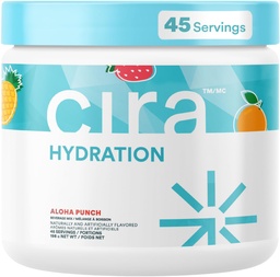 Cira hydratačný prášok (45 podáva) - Electrolyte nápoj Mix s himalájskou soľou na dehydratáciu úľavu a rekonvalescenciu - ovocie Punch
