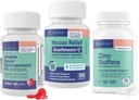 WELMATE Ultimate Cold & Allergy Relief Bundle: Maximálna sila Guaifenesin 1200 Mg Musus Relief (100 tabliet), Fenylefrin HCl 10 mg Nosal Dekongestant (200 tabliet) & Zinkový sulfát 220 mg