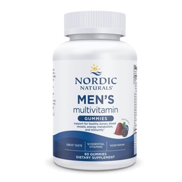 Nordic Naturals Mužské multivitamínové Gumies, zmiešané Berry - 60 Gummy - Podpora pre zdravé kosti, krvné cievy, energia a imunita - Non-GMO, Vegetarián - 30 Služobné