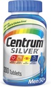Centrum Silver Multivitamín pre mužov 50 Plus, Multivitamínové/Multiminerálne doplnky s vitamínom D3, B Vitamíny a zinok, bez lepku, neGMO zložky - 200 Počet