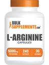 BulkSupplementments.com L-arginín Kapsule - Arginine Supplement, Nitric Oxide Supplement - Gluten Free, 8 Kapsule per Serving (5000mg), 240 Počet (Pack of 1)