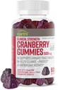 Klinická sila Cranberry Gummies 500mg - Urinary Tract Support Health for Women & Men - Antioxidant Superfood to Clease & Chrániť - Cran d'Or Cranberry Powder Supplement (60 Gummies)