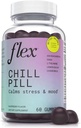 FLEX Chilling Pill - Zmiernenie stresu - Rovnováha - Pomáha relaxovať - Ashwagandha - L-Theanine - GABA - Kamilka - Lemon Balm - Berry Flavor - Vegan-Priendly - Gluten-free - 60 Gummies (Chill Pill)