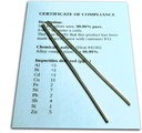 Koloidné striebro Generátor drôt Garantovaný 99,99% Pure - Sada (2) 4" Elektrode Rods 12-Gauge (0,08 in. / 2,06 mm) s certifikátom zhody / Kompletná chemická analýza zliatin zloženie
