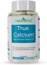 Tru Calcium 1000mg doplnok pre mužov a ženy s rastlinným vitamínom D3 a prírodným horčíkom pre zdravé kosti - 60 Vegan tablety