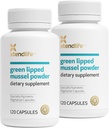 Xtendlife Green Lipped Mussel Powder - 2400mg Supplement with Omega-3 Mastné kyseliny z Nového Zélandu pre Spoločné zdravie, 120 Kapsule (2 balenia)