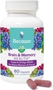 Vzhľadom k tomu, Brain Supplement for Memory & Focus - Properteary Blend with Ginkgo Biloba - podporuje kognitívne funkcie, Pozornosť a duševné jasnosť - Vegan, Gluten-free, non-GMO - 740mg Slúžiť - 60 Kapsule