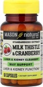 Mason Vitamíny Milk Thistle/Cranberry Pečeň a obličky Čistič kapsuly, 60 Počet