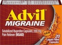 Naplnené kapsuly Advil Migraine Liquid - balenie 5 ks