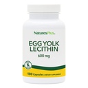 NaturesPlus Egg Yolk Lecithin - 600 mg, 180 kapsúl - bez sóje, bez lepku - 90 dávok