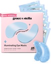 Grace & Stella Award Víťazstvo pod očnou maskou Znížiť tmavé kruhy, opuchnuté oči, Undereye Bags, Vrásky, Gél pod očami Patches, Narodeniny Dary pre ženy - Vegan Cruelty-free Self Care (48 páry, modrá)