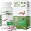 Bronson Tart Cherry Extract + Zelerové semená Kapsule - Výkonná kyselina močová Čistenie, Spoločná podpora mobility a svalovej obnovy Dodatok - Non GMO Formula, 120 Vegetariánske kapsule