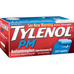 Tylenol Pm Extra sila Bolesť Reliever + Spánková pomoc, 225-kaplety (1 balenie)