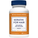 Vitamín Shoppe Keratín pre vlasy s biotínom a kolagénom, podporuje silné, zdravé vlasy, vlasy Luster (120 Kapsule)