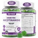 Bezcukrový nikotínamid 500mg Gummies, (Flush Free Niacin) Vitamín B3 Niacínamid Supplement for Cellular Energy Metabolisation & Repair, Vitality, Healthy Aging, Cranberry Flavor, Easy to Chew, 120 Cts