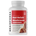 Mozog Forza Organic Red Reishi Hubové kapsule, Adaptogénne Huba Powered Immune Support, Srdce a kardiovaskulárne zdravie, Všeobecná wellness a vitalita, non-GMO, Vegan, Organic, 90 Kapsule
