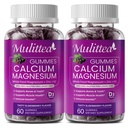 Kalcium Magnézium Zinok Gumičky s vysokou absorpciou Magnézium Glycinát 200 mg, Draslík - Plant Calcium Supplement w/ D3 & Sea Moss for Bone, Muscles, Calm Mood & Sleep Support- Deti a dospelí (2 balenia)