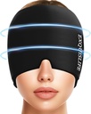 ExQUISLIFE Migraine Ice Head Wrap, Bolesť hlavy Relief Hat pre Migraine Cap, Teplá a studená terapia, Bolesť hlavy Očné masky pre Sinus, Puffy Eyes, Napätie a stres Relief (čierna)