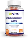 Vitamín D3 Gummies 2000IU, 90 Non-GMO, Vegan, a tri lahodné ochutené Gummies, 45-Deň dodávky