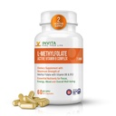 INVITA L-metylfolát + B Balance - 5- MTHF, B6, B2 & B12 Metylkobalamín B Complex - 60 kapsúl - Professional Strength Active Methyl Folate - Non GMO, Gluten Free, No Fillers (7, 5 mg)