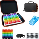 Mesačný Organizátor pilulky 1Time A Day,Pill Organizátor mesačne 1Time A Day with 32 Daily Cpartments&1Pill Cutter&1Travel Case&1Shoulder Stups&2PCS 31 Days Sticker. Pohodlná rukoväť, bez BPA.