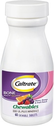 Kaltarátové chute 600 Plus D3 Plus minerály vápnik vitamín D doplnok, Cherry, Orange a ovocie Punch - 60 Počet