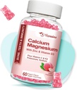 Vysoká absorpcia kalcium Gumies, cukor bez vápnika Magnézium Zinok Gumies s vitamínom D3 pre mužov a ženy, Peach Ochutené 60 Cts