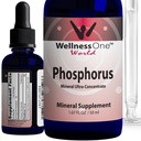 WellnessOne Ionic Fosfor Supplements - Fosfor Tekutina z kyseliny ortofosforečnej pre zuby, zdravie kostí, & Energy Support - Non-GMO, Vegan, Gluten Free - 1.67 fl oz
