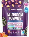 Ashwagandha Gummies a Lions Mane Hubové Gummy Supplement - Organic - Reishi, Cordyceps, Turkey Tail, Maitake, Shitake, Chaga - Immune Defense, Boosts Cognitive Performance, Vegan, Low Carb