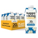 Vanilla Bean Vegan Plant Protein Shakes by Happy Viking, Created by Venus Williams, 20g proteínu, Omega-3, 9 aminokyselín a BCAA, Gluten-free, non-GMO, pripravený na pitie, balenie 12 (11oz)