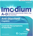 Imodium A- D Hnačka Relief Caplets with Loperamide HCl, Anti- Diareale Medicine to Help Control Symptómy hnačky kvôli akútnej a cestovateľskej hnačky, HSA/FSA oprávnené, 6 ct