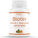 Brada biotín, podporuje silnejší a hrubší rast brada, poháňaný vitamínom A, vitamínom E, vitamínom B7, keratínom a aminokyselinami 100% Vegan (60 tabliet - balenie 1)