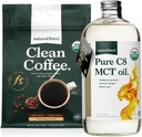 Prirodzená sila Tmavá Roast Čistá káva + Organická čistá C8 MCT Olej Bundle 