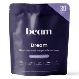 Beam Dream Sleep Powder, L-Theanine, Apigenin, Reishi a horčík, tretia strana testovaný prírodný spánok pomoc a spánok doplnok pre hlboký spánok, relaxácia a zotavenie, Prírodný spánok podpora, 30 porcií