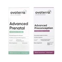 Ovaterra Advanced Prenatal & Preconception Multivitamín Bundle pre ženy s DHEA 25mg, Choline 550 mg, Folát (metylfolát) 1,010 mcg, Omega-3 DHA, EPA, oneskorené železo 364 kapsúl - 28 dní