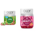 OLLY Fiber Gummy Rings, 5g Prebiotické Fiber, FOS (Fructo-oligosacharidy), Tráviaca podpora a nepopierateľné Beauty Gummy, pre vlasy, koža, nechty, biotín, vitamín C, keratín, žuvacie doplnok