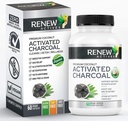 Renew Actives Aktivovaný Charcoal Supplement 1100MG per 2 Kapsule - Digestive Support & Teeth Whitening Formula, žiadne umelé zložky - Made in Canada - 60 Kapsule