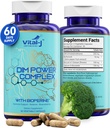 4-v-1 DIM Potent Complex 300mg - Estrogen Balance and Metabolisation, Energy & Menopauza Suplement with Bioperine (x4), Calcium and Brokolica Extract - for Women and Men 60 Servings