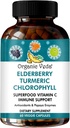 Organické Veda bazové kurkuma Chlorofyl Immune Suplement - Superfoods Antioxidanty, Zelený vitamín C, Hroznový extrakt, Acerola, Moringa & Papaya Enzymes - 60 Vegan Kapsule