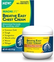 MagniLife Breath Easy Chest Cream, 4 oz, Kašeľ a svalová bolesť Relief Cream pre dospelých, Hrudník Rub pre odstránenie hlienu a nosovej kongescie Relief, prírodné topické, nevoňajúce