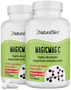 MagicMag C by NaturalSlim, Horčík Citrát s draslíkom na svalovú relaxáciu, Spánková kvalita, Nerve Funkcia a Electrolyte Podpora, Denné horčík doplnok pre mužov a ženy, 100 Kapsule 2ks