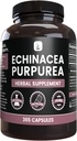 ČISTÉ ORIGINÁLOVÉ SUROVINY Echinacea Purpurea (365 kapsúl) bez horčíka alebo ryžových výplne, vždy čisté, overené v laboratóriu